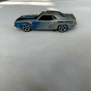 Vintage Hot Wheels 1970 Plymouth Cuda w Falken livery